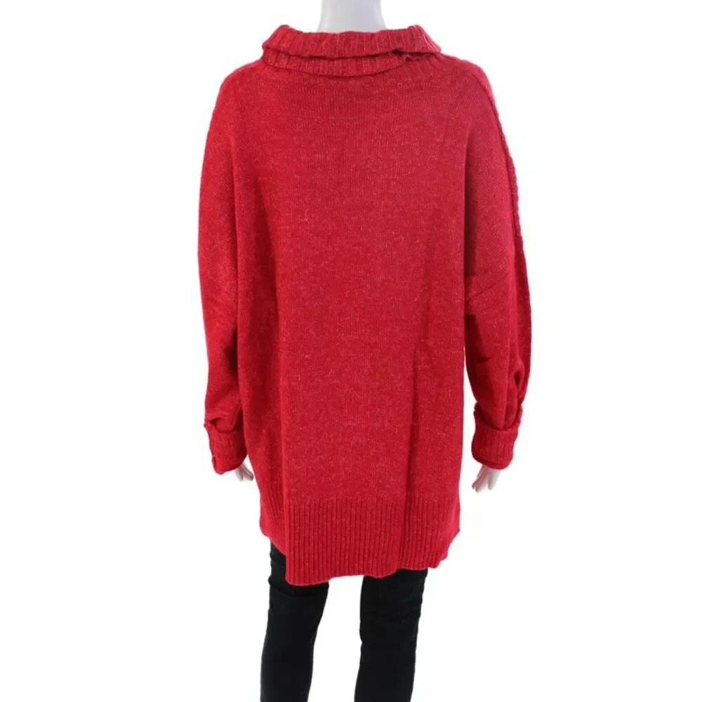 Renuar Womens Turtleneck Long Sleeve Pullover Sweater Top Berry Size XXL